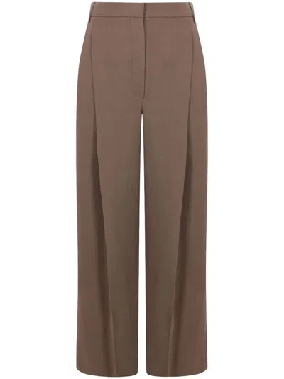 BRUNELLO CUCINELLI WIDE LEG PANTS IN BROWN