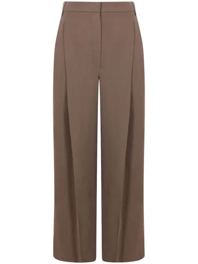 Brunello Cucinelli Wide Leg Pants In Brown