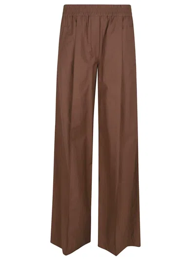 Brunello Cucinelli Wide-leg Trousers With Box Pleat Detail In Brown