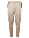 Brunello Cucinelli Wide Leg Plain Trousers In Bleeker Beige