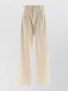Brunello Cucinelli Wide Leg Pleated Trousers Pockets In White