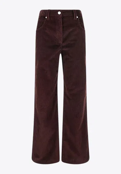 BRUNELLO CUCINELLI WIDE-LEG RIBBED VELVET PANTS