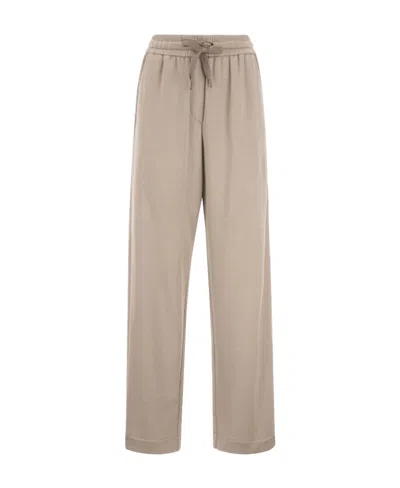 Brunello Cucinelli Wide-leg Sweatpants In Nude