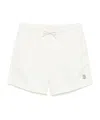 Brunello Cucinelli Straight-leg Mid-length Logo-embroidered Swim Shorts In White