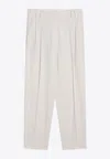 Brunello Cucinelli Ivory Trousers In Cotton And Linen Women In Beige
