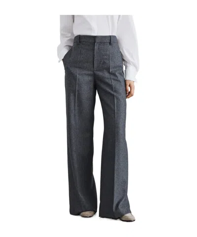BRUNELLO CUCINELLI BRUNELLO CUCINELLI HIGH-WAIST WIDE-LEG TAILORED TROUSERS