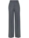 Brunello Cucinelli Wide-leg Tailored Trousers With Front Pleats In C032 Grey