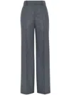 Brunello Cucinelli Wide-leg Trousers With Front Pleats And Pockets In Grey
