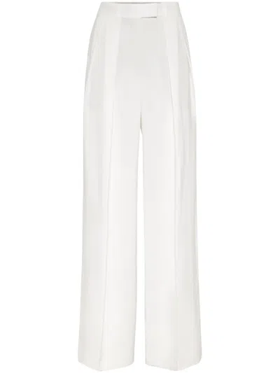 Brunello Cucinelli Wide-leg Tailored Trousers In White