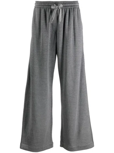 Brunello Cucinelli Wide-leg Track Pants In Grey