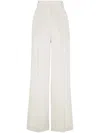 Brunello Cucinelli High-waisted Wide-leg Trousers With Concealed Fastening In Beige