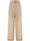 Brunello Cucinelli Relaxed Fit Trousers With Elasticated Waistband In Brown