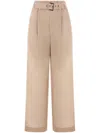 Brunello Cucinelli Relaxed Fit Trousers With Elasticated Waistband In Brown
