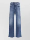 Brunello Cucinelli Blue Jeans With Logo Patch On The Rear And Faded Effect In Multi