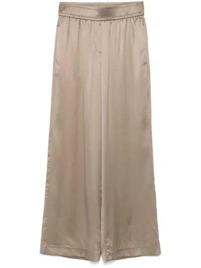 Brunello Cucinelli Wide Leg Trousers In Sesame Beige