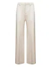 Brunello Cucinelli Cream Satin Wide-leg Pant In Neutral