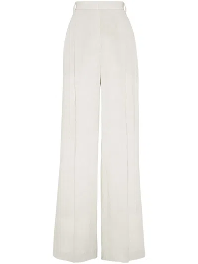 Brunello Cucinelli Wide Leg Trousers In Nude & Neutrals