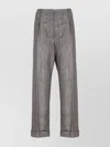 Brunello Cucinelli Wide Leg Trousers Pleated Front In Brown