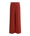 Brunello Cucinelli Linen Palazzo Pants In Red
