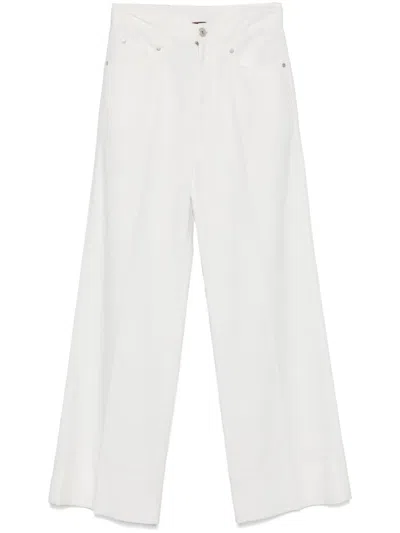 Brunello Cucinelli Wide-leg Trousers In White
