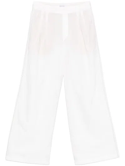 Brunello Cucinelli Wide-leg Trousers In White