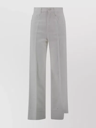 Brunello Cucinelli Wide-leg Trousers With Pockets And Loops In Gray