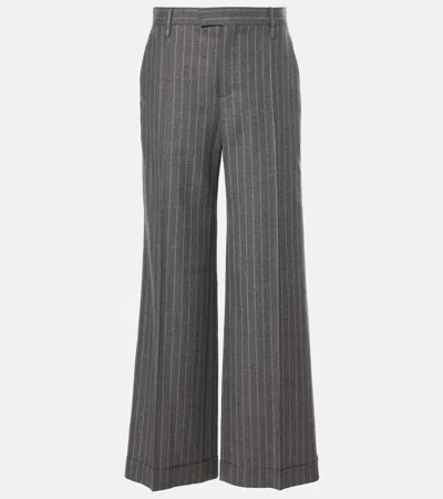 Brunello Cucinelli Striped Tailored Trousers In Gray