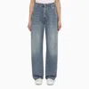 BRUNELLO CUCINELLI WIDE-LEG WASHED-OUT BLUE DENIM JEANS FOR WOMEN