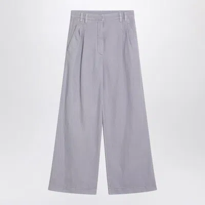 Brunello Cucinelli Wide Lilac Trousers In Blend