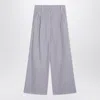 Brunello Cucinelli Violet Pants With Monil Detail On The Loop And Wide Leg In Cotton And Linen Blend Woman