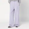 Brunello Cucinelli Violet Pants With Monil Detail On The Loop And Wide Leg In Cotton And Linen Blend Woman In Purple