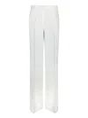 Brunello Cucinelli White Pants With Pleated Front And Jewelry Detail In White