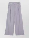 Brunello Cucinelli Violet Pants With Monil Detail On The Loop And Wide Leg In Cotton And Linen Blend Woman In Gray