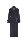 Brunello Cucinelli Corduroy Belted Trench Coat In Gray
