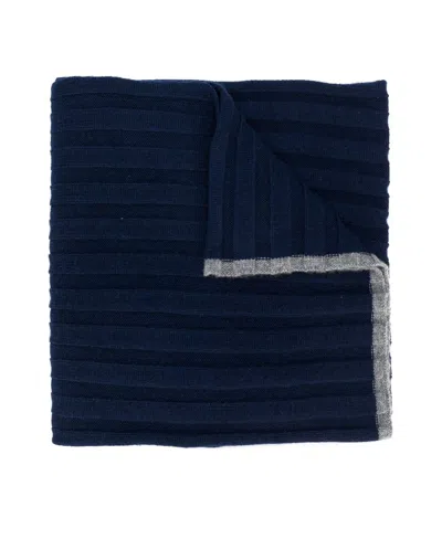 Brunello Cucinelli Wide Rib Scarf In Gray