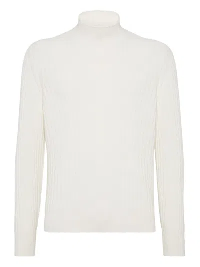 Brunello Cucinelli Men Cashmere Turtle Neck Jumper In Gray