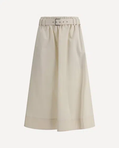 Brunello Cucinelli Wide Long Skirt With Removable Belt Skirt In White
