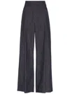 Brunello Cucinelli Cotton Wide Leg Denim Effect Pants In Blue In Blue