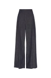 Brunello Cucinelli Cotton Wide Leg Denim Effect Pants In Blue In Dark Denim