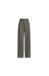 Brunello Cucinelli Denim-effect Pleated Trousers In Green
