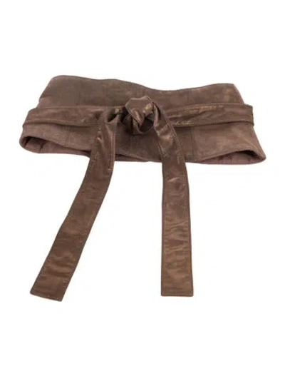 Pre-owned Brunello Cucinelli Wide Suede Waist Belt In Brown