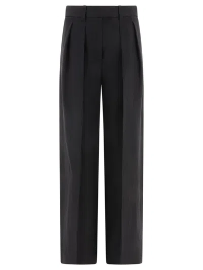 Brunello Cucinelli Wide Tailored Trousers In Black