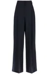 Brunello Cucinelli Women's Wide Tropical Luxury Trousers In Blu (blue)