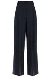 Brunello Cucinelli Women's Wide Tropical Luxury Trousers In Blue