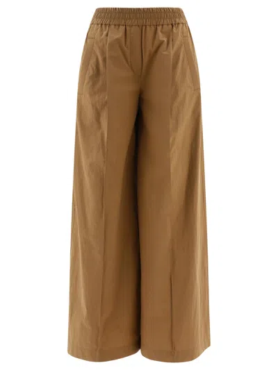 Brunello Cucinelli Trousers With Elastic In Brown