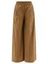 Brunello Cucinelli Elastic Waist Plain Trousers In Brown
