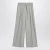 Brunello Cucinelli Wide Grey Trousers In Wool And Cashmere In Gray