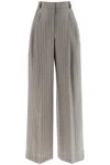 BRUNELLO CUCINELLI WIDE VIRGIN WOOL PINSTRIPE TROUSERS