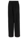 BRUNELLO CUCINELLI WIDE  WITH ELASTICATED WAIST TROUSERS BLACK