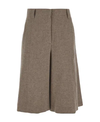 Brunello Cucinelli Wide-leg Bermuda Shorts In Brown